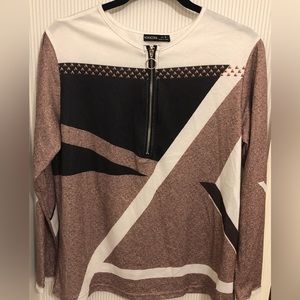 Geometric Printed Long -Sleeved Shirt